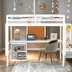 preview thumbnail 2 of 42, Impression Twin size Loft Bed with Desk, Writing Board and 2 Drawers Cabinet, Sturdy construction & Unique design, White