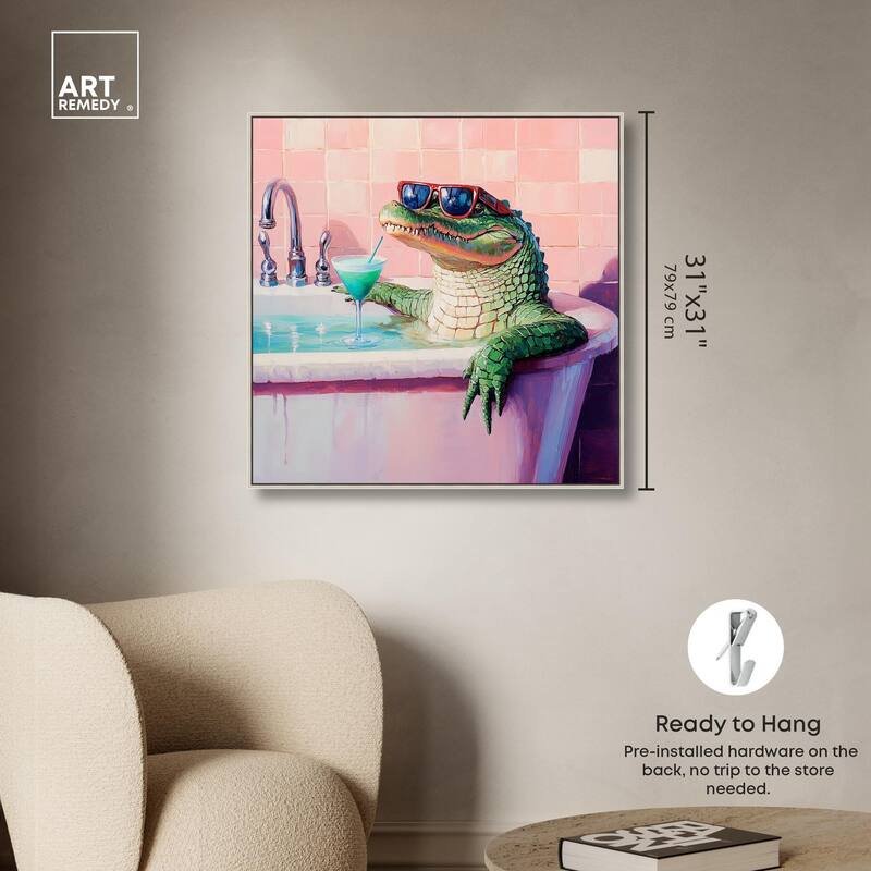 Cocktail Croc II Canvas by Art Remedy