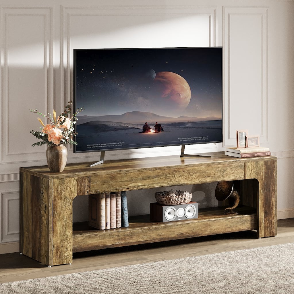 Farmhouse Rustic TV Stand for Living Room for 55/60/65/75-Inch TVs