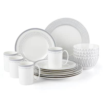 Kate Spade Charlotte Street East 16-Piece Dinnerware Set, Slate