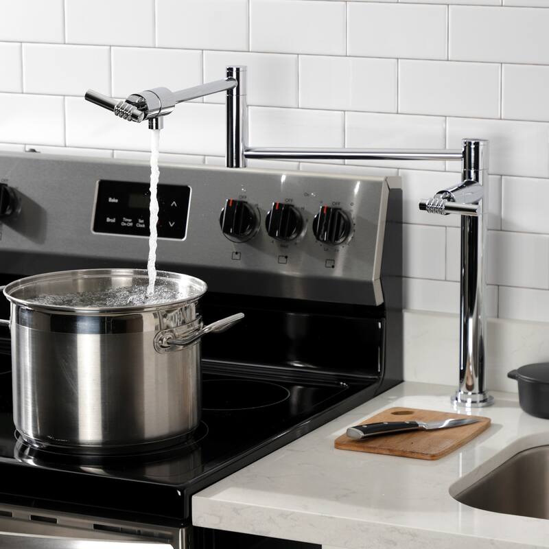 Kingston Brass Milano Two-Handle 1-Hole Deck Mount Pot Filler Faucet