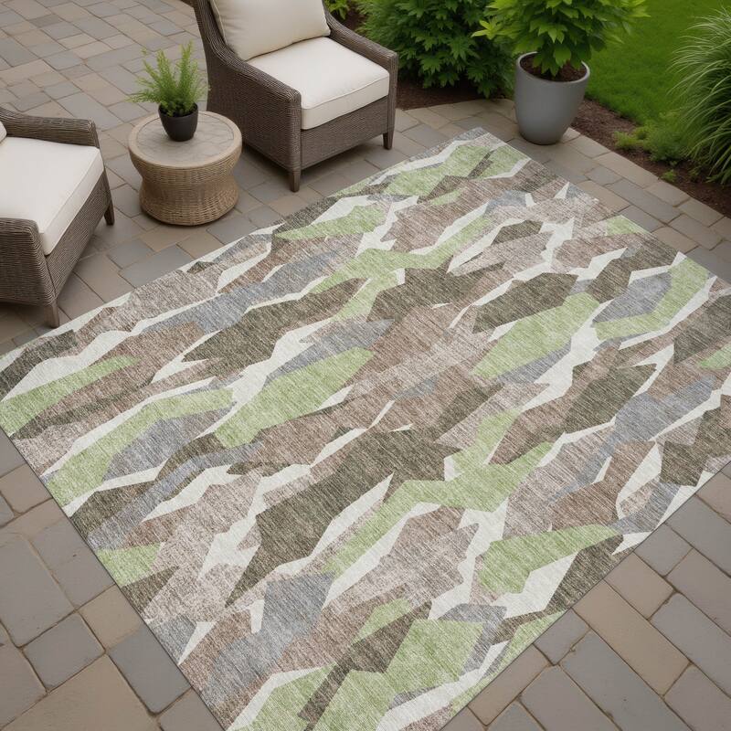 Machine Washable Indoor/ Outdoor Contemporary Dylan Chantille Rug - Mocha - 3' x 5'