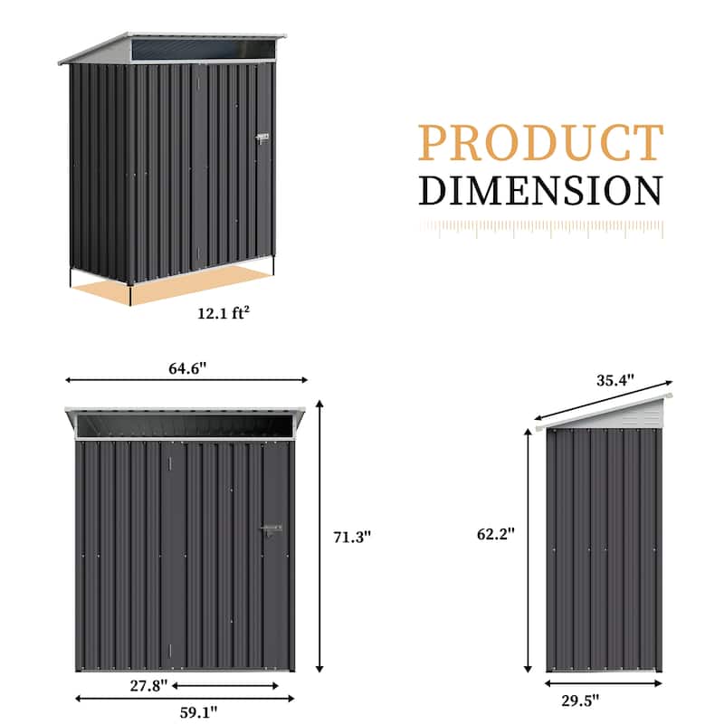 Futzca Outdoor Storage Shed with Lockable Door - N/A