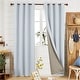 preview thumbnail 9 of 69, Deconovo Faux Linen Total Blackout Grommet Curtain (2 Panels) 42Wx63L Inch - Light Blue