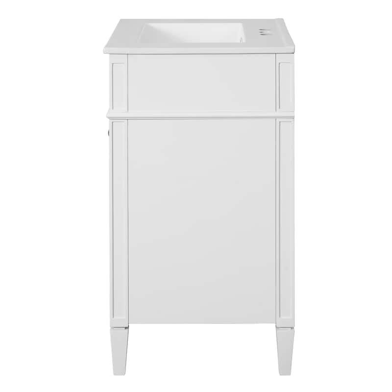 24" Bathroom Vanity With 2 Doors And Tip-Out Drawer, Bathroom Storage Cabinet With Sink, Soft-Closing Doors With Organizers
