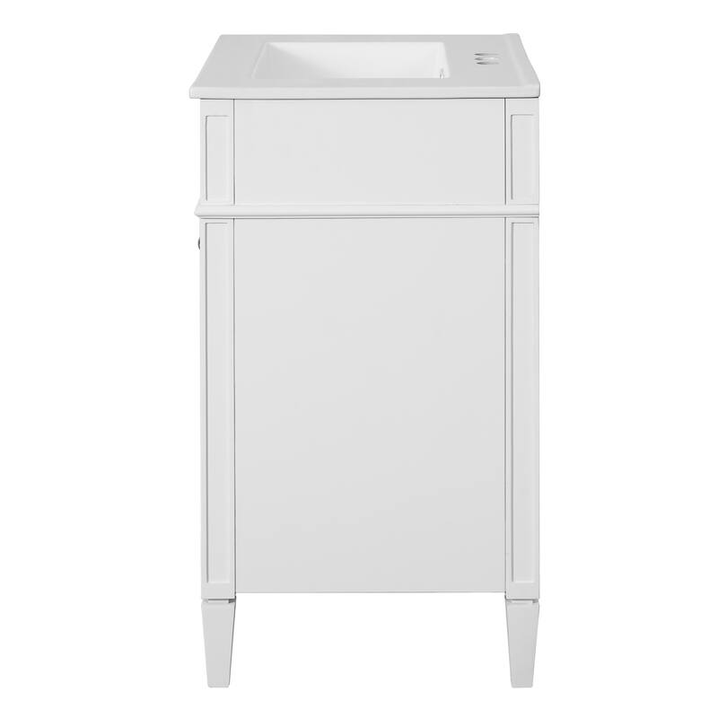 24" Bathroom Vanity with 2 Doors and Tip-Out Drawer, Bathroom Storage Cabinet with Sink, Soft-Closing Doors with Organizers
