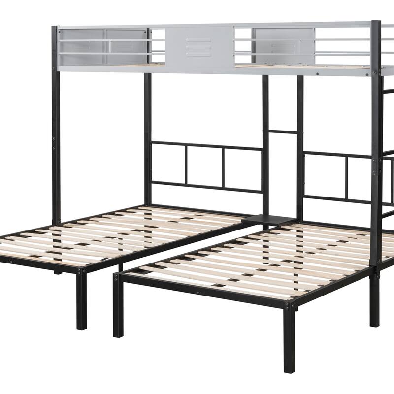 Triple Bunk Bed with Vent Board, Noise-Free Wood Slats
