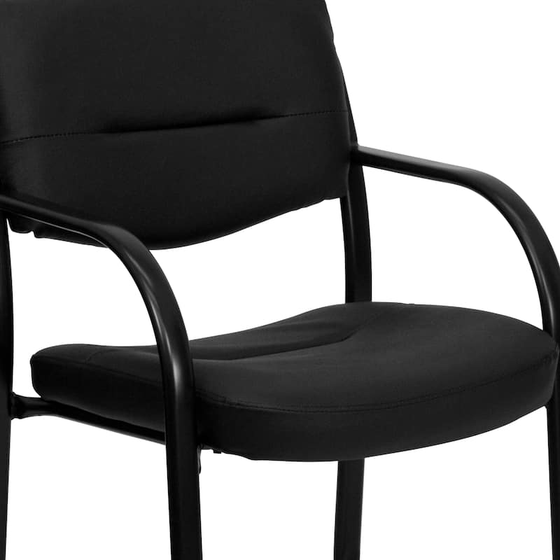 LeatherSoft Executive Reception Chair with Sled Base and Foam Padded Seat
