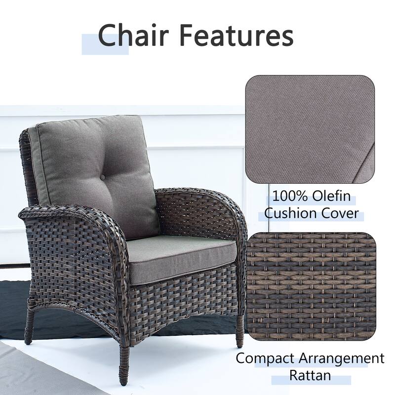 Gymojoy Outdoor Fire Pit Conversation Set, Loveseat Glider Sofa & Chairs - Patio Furniture Set