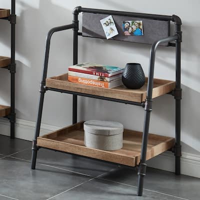 Pham Industrial Brown Metal Display Bookshelf by Furniture of America