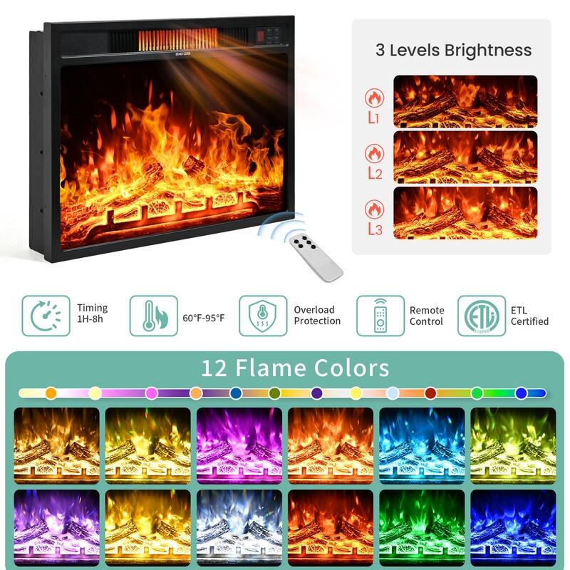 70" Sliding Diamond Door TV Stand for TVs up to 73" with 23" Electric Fireplace Included