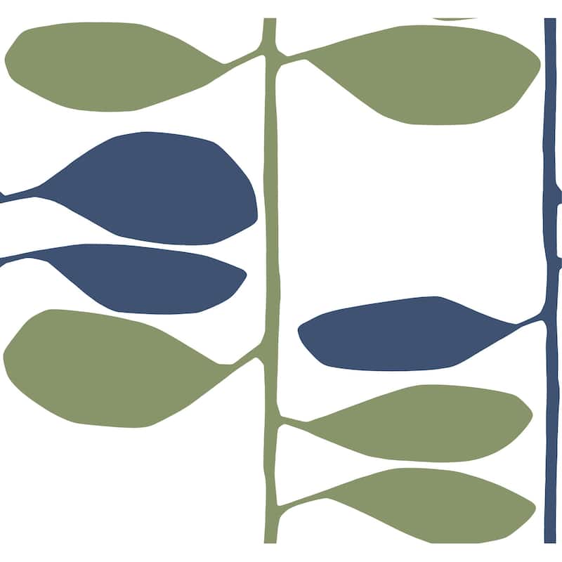 York Wallcoverings Sculpted Vines Alpine and Ultramarine Wallpaper
