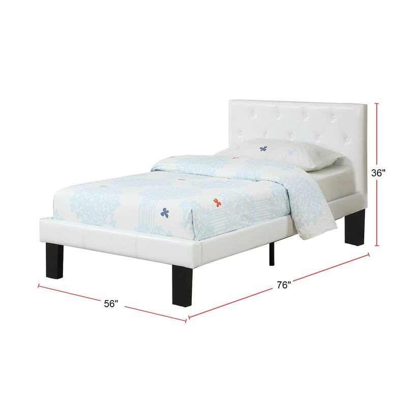 Faux Leather Upholstered Full Size Bed