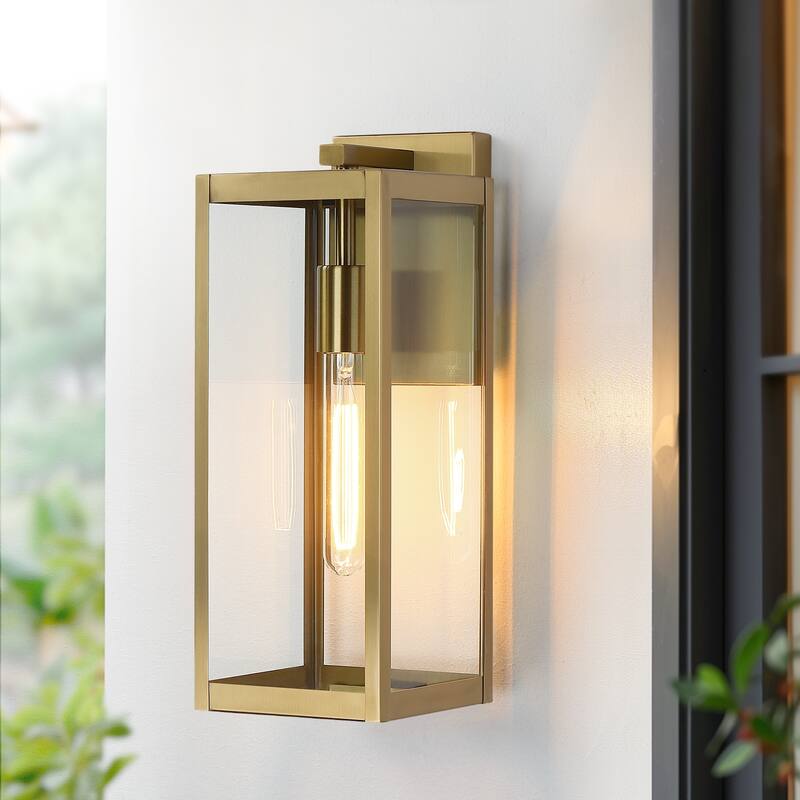 Freemont Outdoor Stainless Steel Wall Sconce Light - 16"H x 6"W x 7"E - 16"H x 6"W x 7"E - Gold