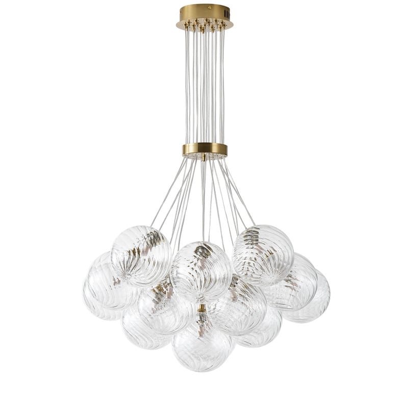 Modern 19‑Light Textured Glass Globe Chandelier - N/A