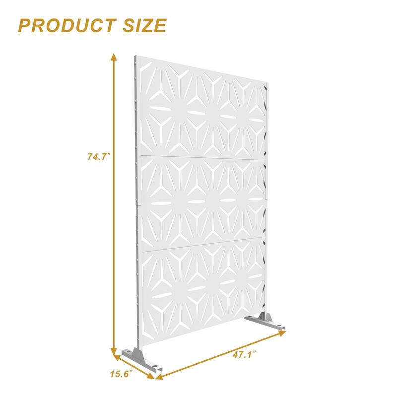 Outdoor Free Standing Metal Privacy Screen