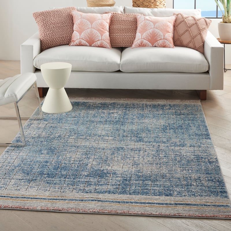 Nourison Concerto Abstract Geometric Area Rug - 3' 9" x 5' 9" - Blue - Rectangle