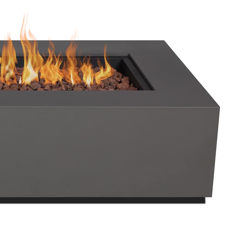 Aegean 75" Asymmetrical Rectangle Steel LP or NG Fire Pit Table