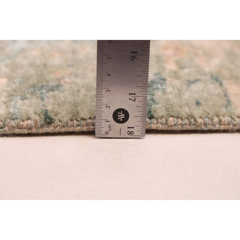 ECARPETGALLERY Hand-knotted Legacy Green Silk, Wool Rug - 2'5 x 11'11