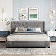 preview thumbnail 24 of 42, Queen Size Storage Bed Linen Upholstered Platform Bed with 3 Drawers