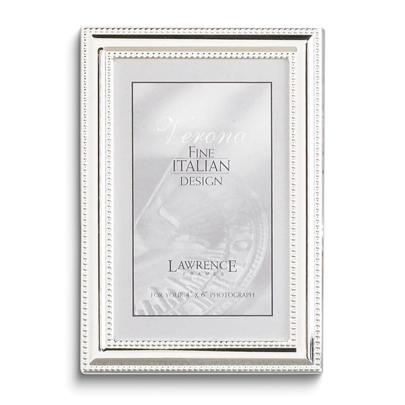 Curata Silver-Plated Double Beaded Edge 4x6 Photo Frame
