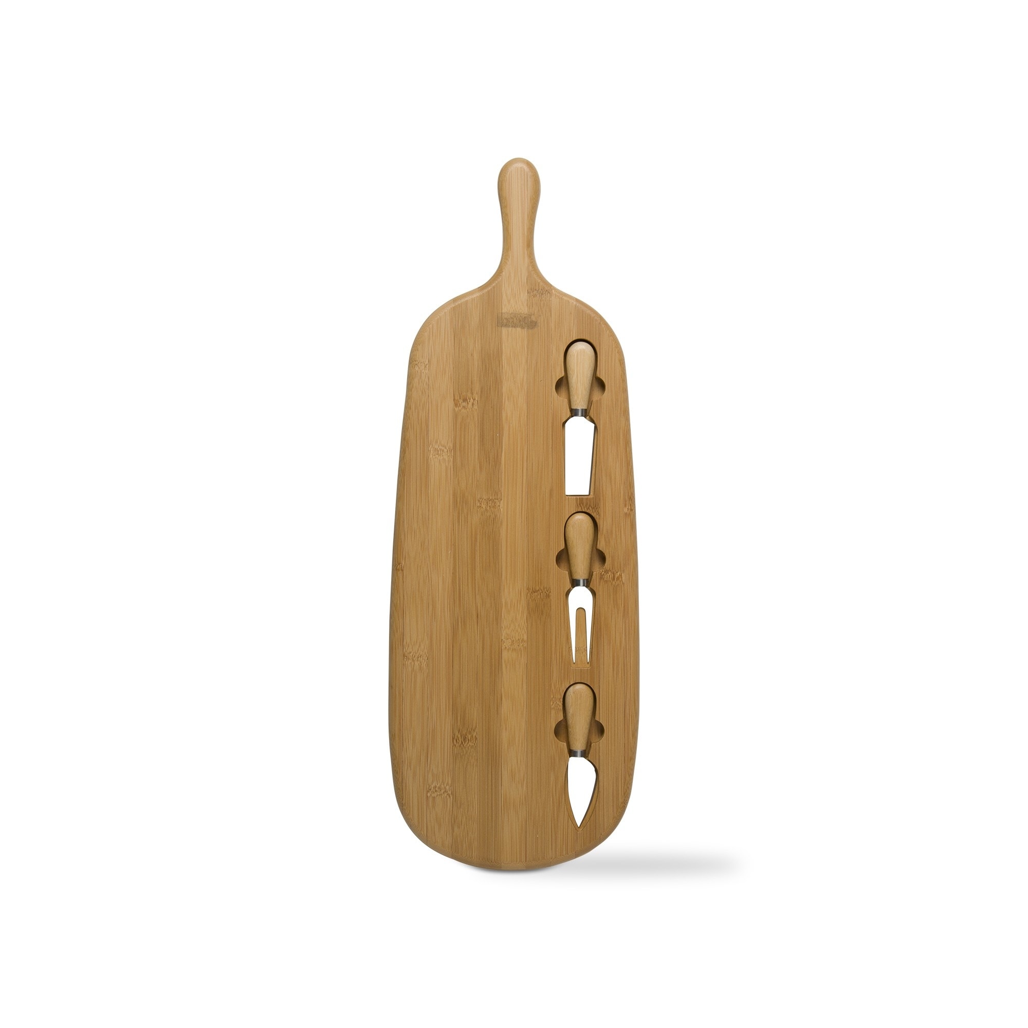 Natural Cheeseboard and Utensils Set - 24" Cutting Board for Serving and Entertaining - Hand Wash Only