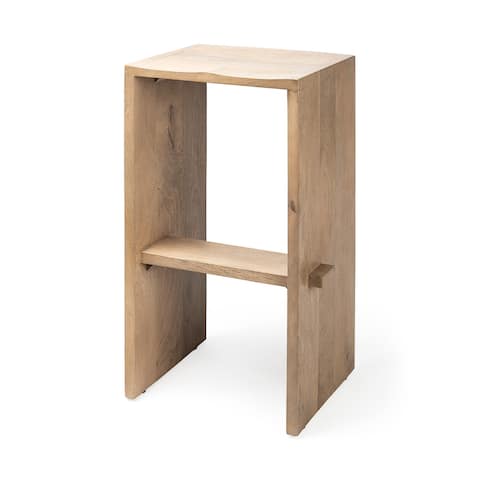 Aida Natural Brown Solid Wood Bar Stool