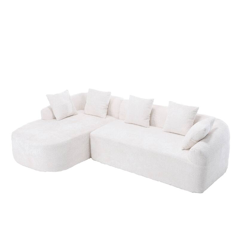 Living Room Oversized Comfy Boucle Sofa