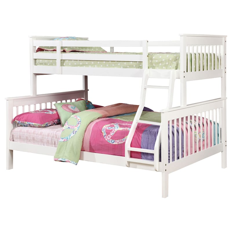 Chapman Transitional Wood Frame Bunk Bed - Twin Over Full - White