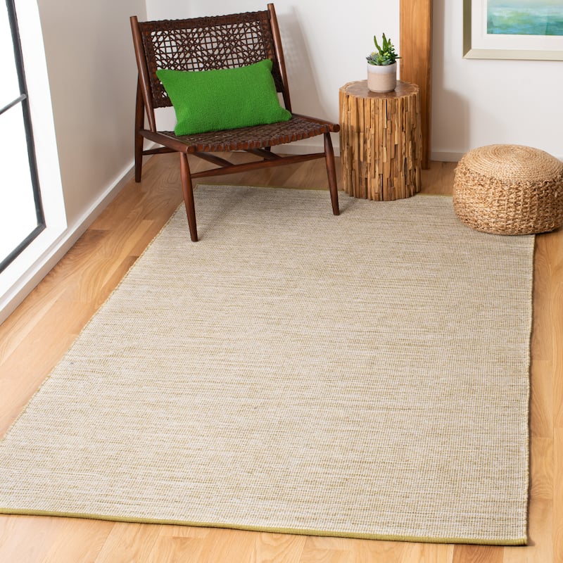 SAFAVIEH Flatweave Montauk Dairi Casual Cotton Rug - 5' x 8' - Green Olive