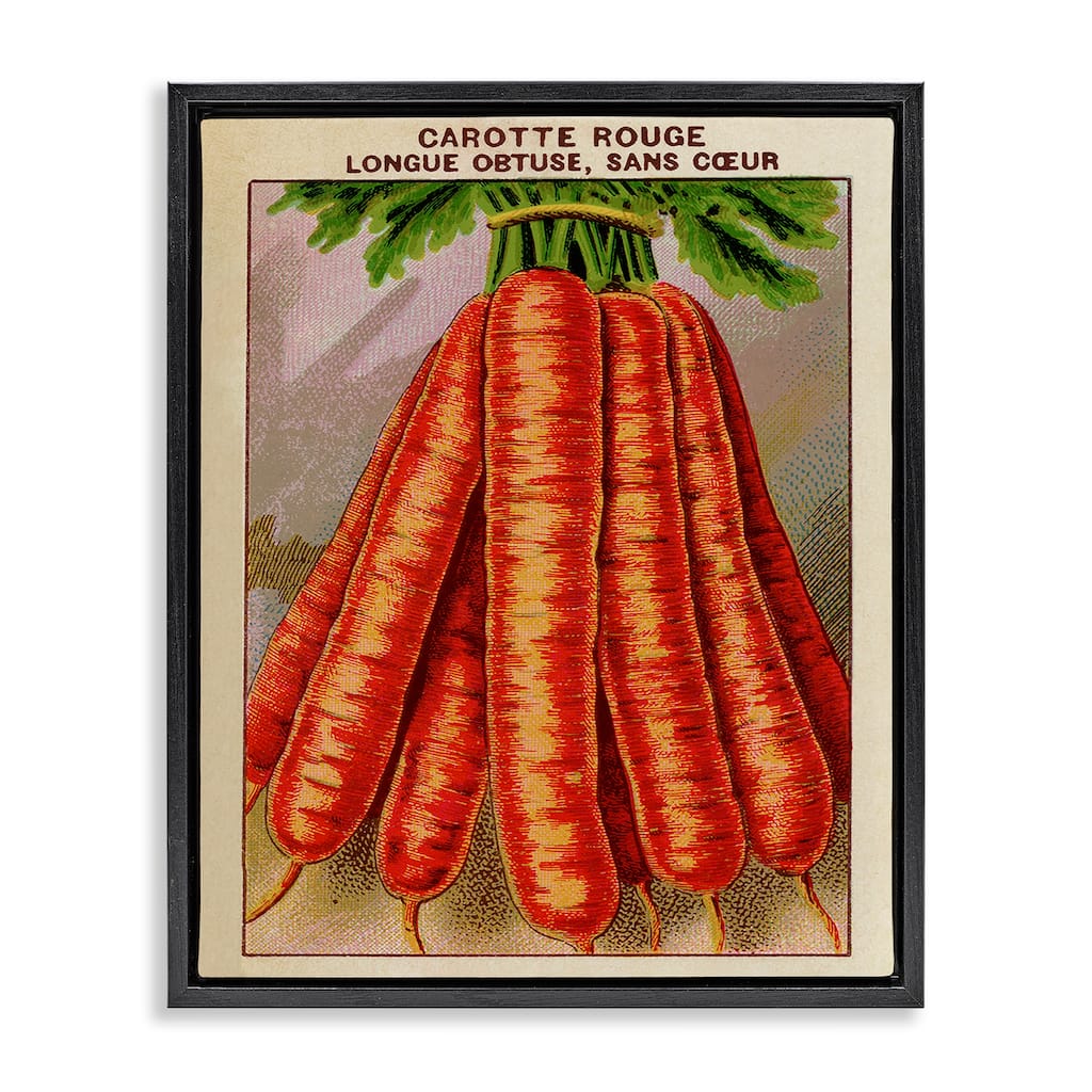 Stupell Country Vintage Carrots Framed Floater Canvas Wall Art Design By Lil' Rue