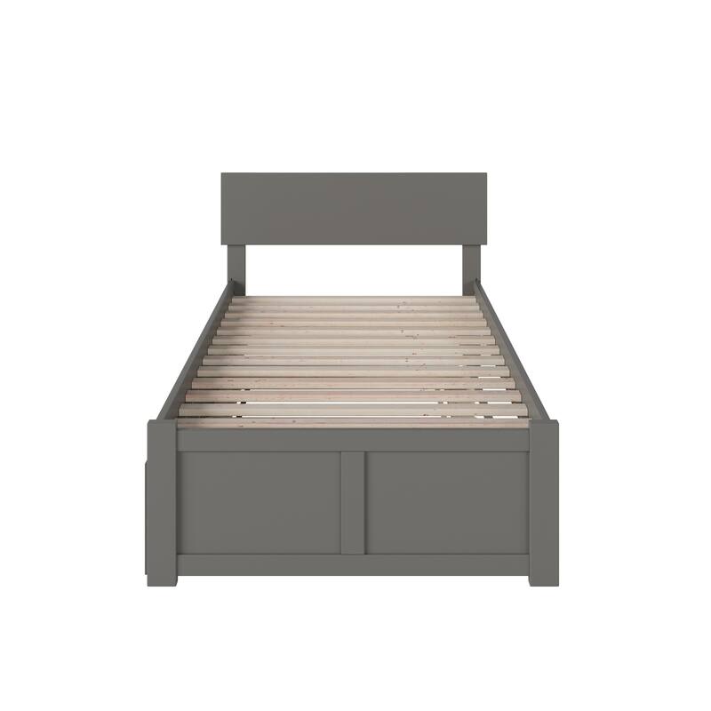 AFI Orlando Platform Bed with Footboard & Twin XL Trundle