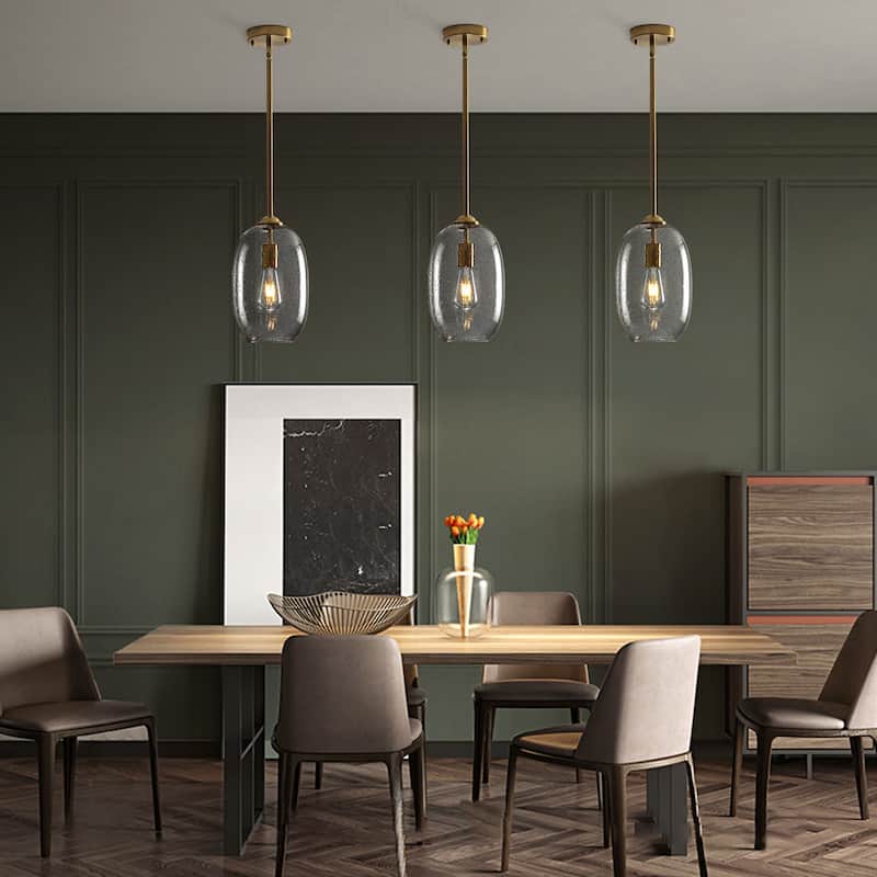 1-Light Seeded Glass Pendant Light