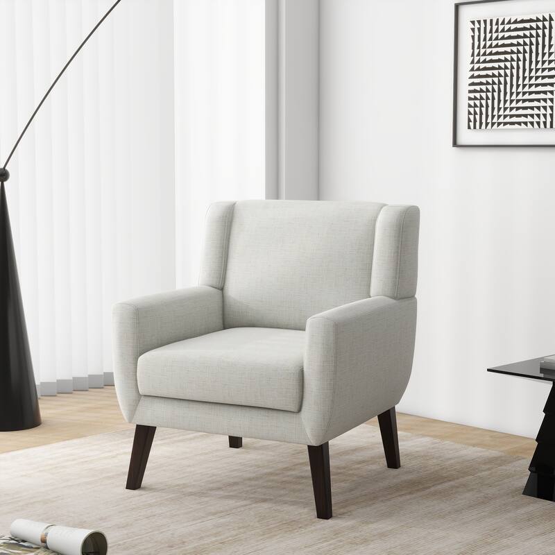 Upholstered Armchair with Wide Back Accent Chair - Beige