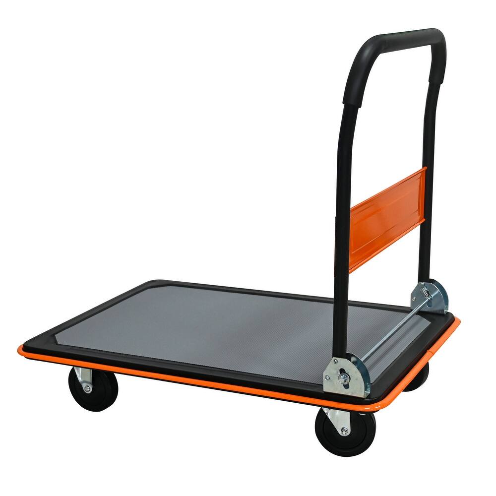 Heavy Duty Folding Flatbed Cart with 360°Swivel Wheels