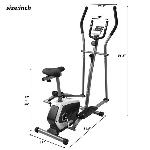 Elliptical Exercise Machine with Digital Large LCD Display 34.5