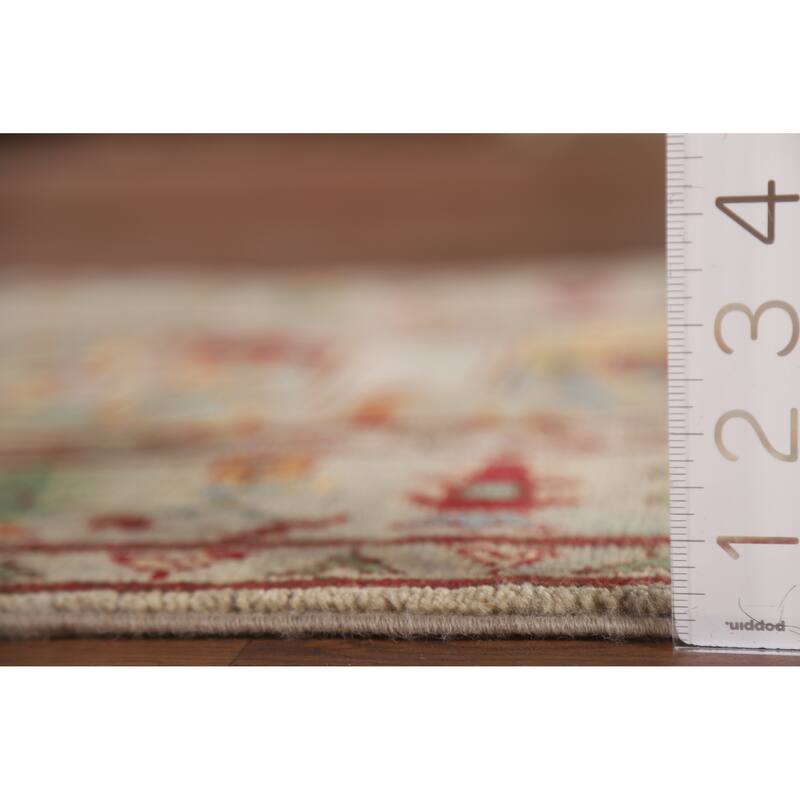 Hand Knotted Oriental 100% Wool Carpet Traditional Geometric Multi-Colored Kazak Runner Rug - 19' 10'' X 2' 6''