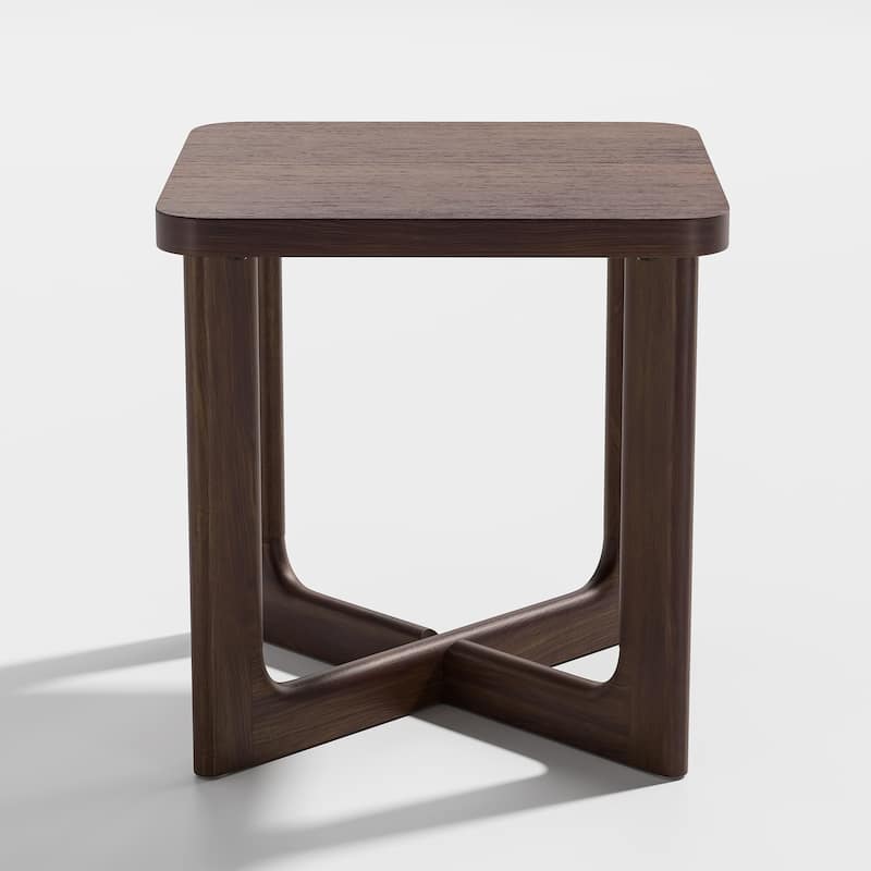 HomeRoots 24" Brown Solid Wood Square Cross Legs End Table - 24' X '24' X '24
