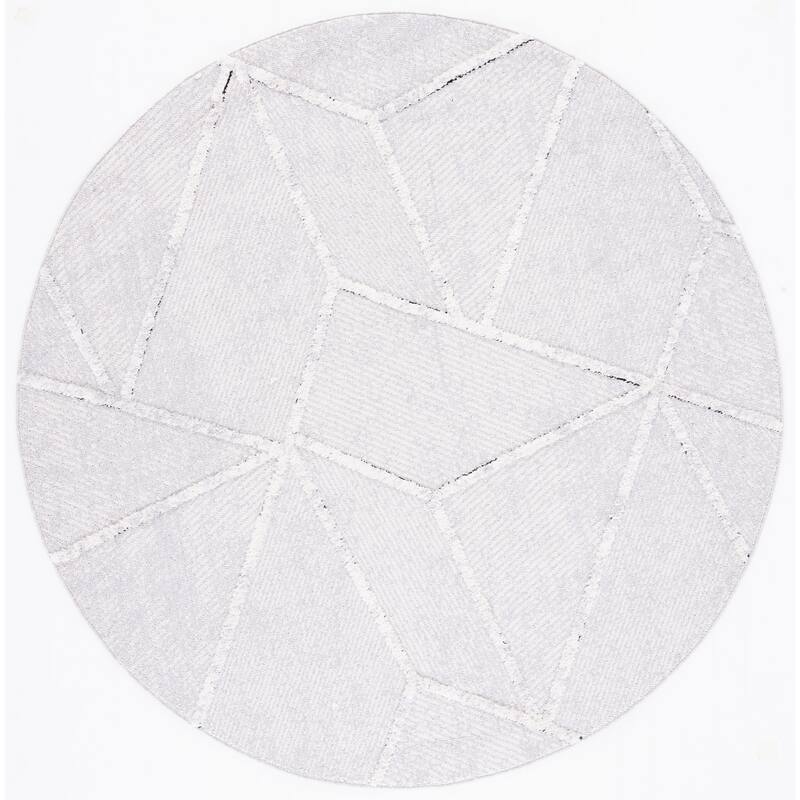 SAFAVIEH Handmade Marrakech Shemsije Traditional Rug - 6'7" Round - Grey/Ivory