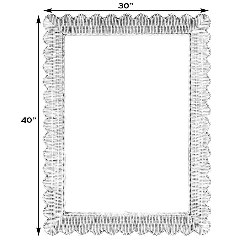Flora Rattan Scalloped Wall Mirror - Natural Rattan