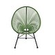 preview thumbnail 9 of 24, Vinyl Cord, Indoor and Outdoor Acapulco Chair - Set of 3 Green