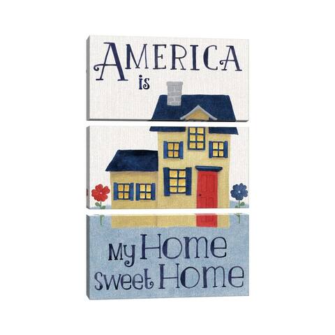 iCanvas "America Is My Home Sweet Home" by Beth Grove 3-Piece Canvas Wall Art Set