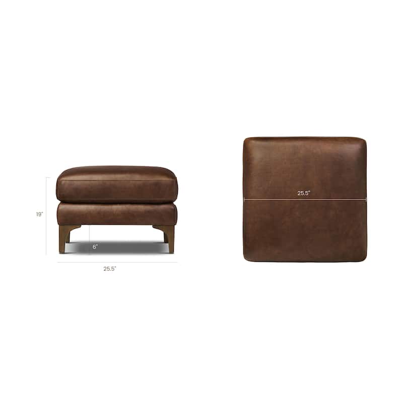 Poly & Bark Sorrento Ottoman - Full Grain Genuine Italian Leather