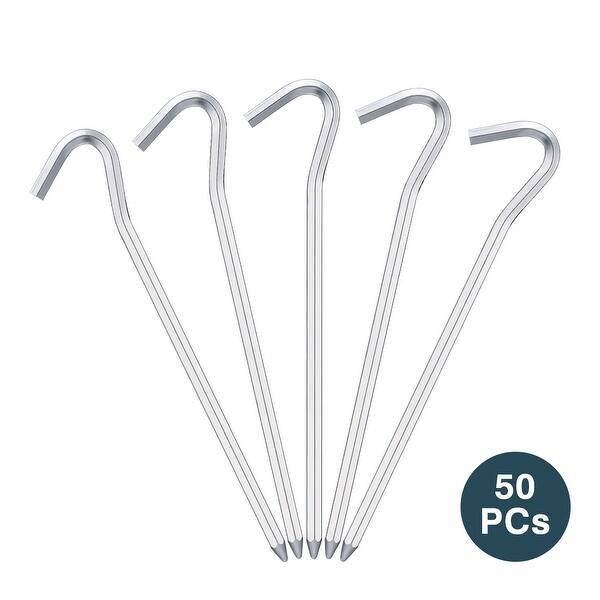 Shop Finether 50 Pcs Hexagon Aluminum Tent Pegs Heavy Duty Garden Yard Stakes Overstock 28001845