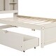 preview thumbnail 14 of 13, Modern Twin Size Bed Frame with Built-in USB Port, Bookcase Headboard & 2 Sliding Storage Drawers for Bedroom, White Washed