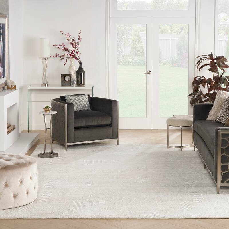 Michael Amini Abstract Linear Shimmer Area Rug