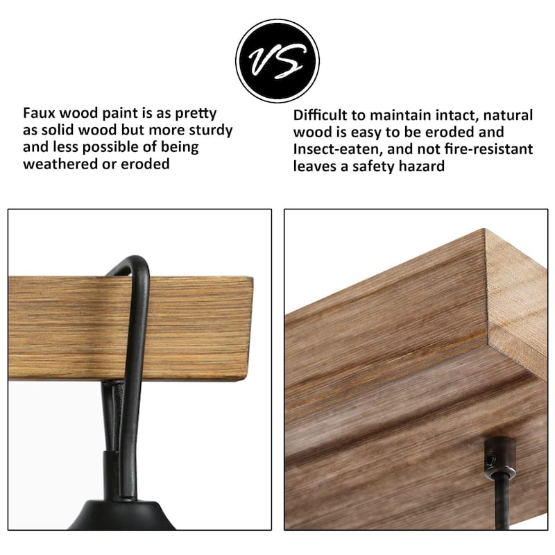 Zarbel Modern Farmhouse Glass Linear Chandelier Rustic 3-Light Black Metal Small Kitchen Island Lights