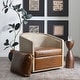 preview thumbnail 50 of 165, KINWELL 31"W Oak Frame Upholstered Swivel Barrel Armchair
