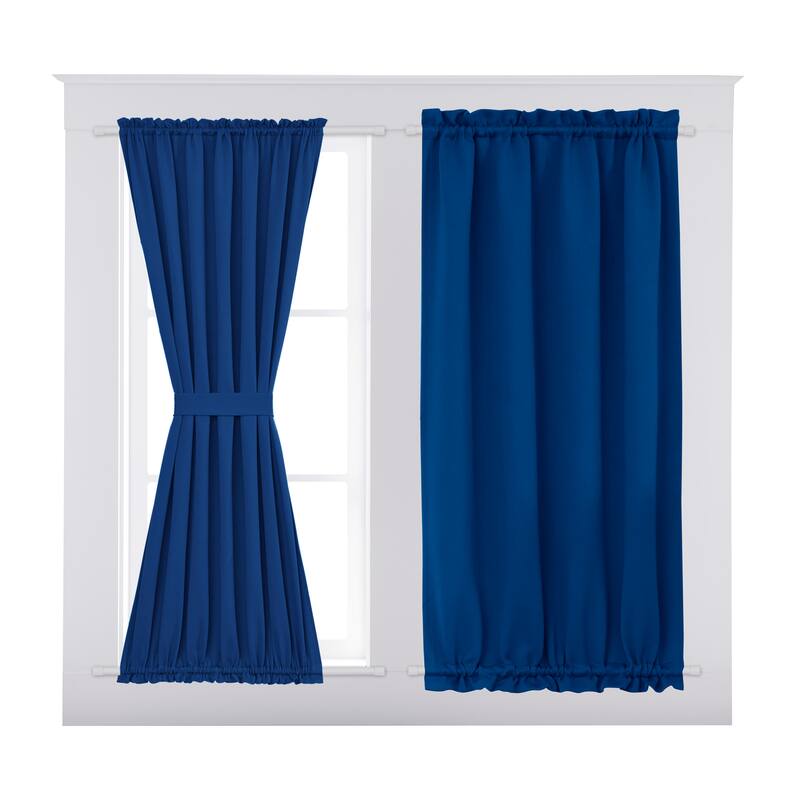 Deconovo French Door Curtain with Rod Pocket and Tieback 1 Panel