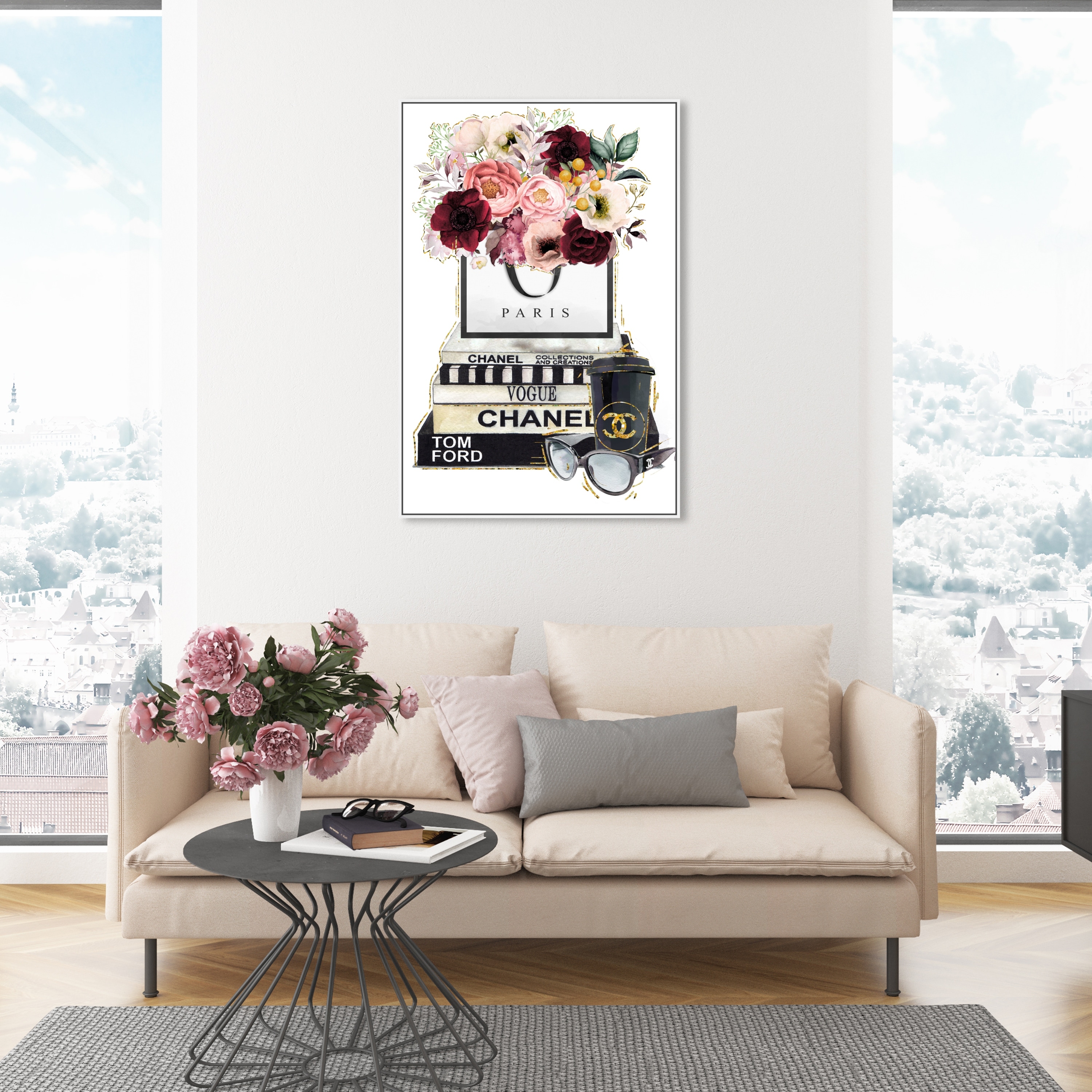 Oliver Gal 'Red and Blush Flowers Books' Wall Art Canvas Print